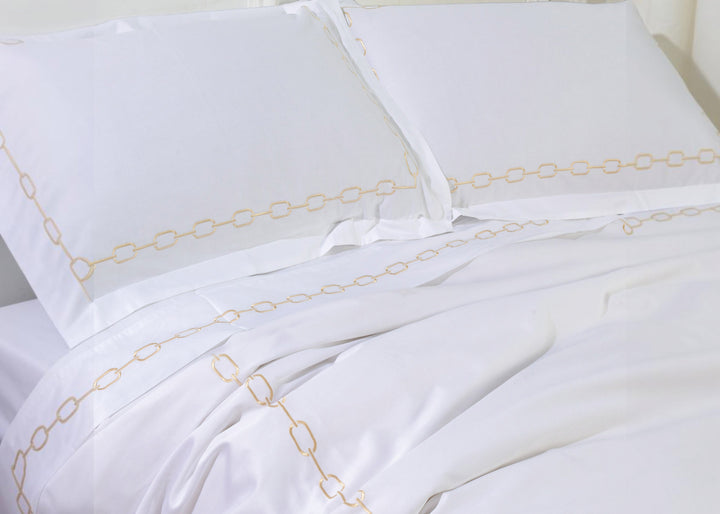 Linen Obsession "Athena" Duvet Cover Set in Gold