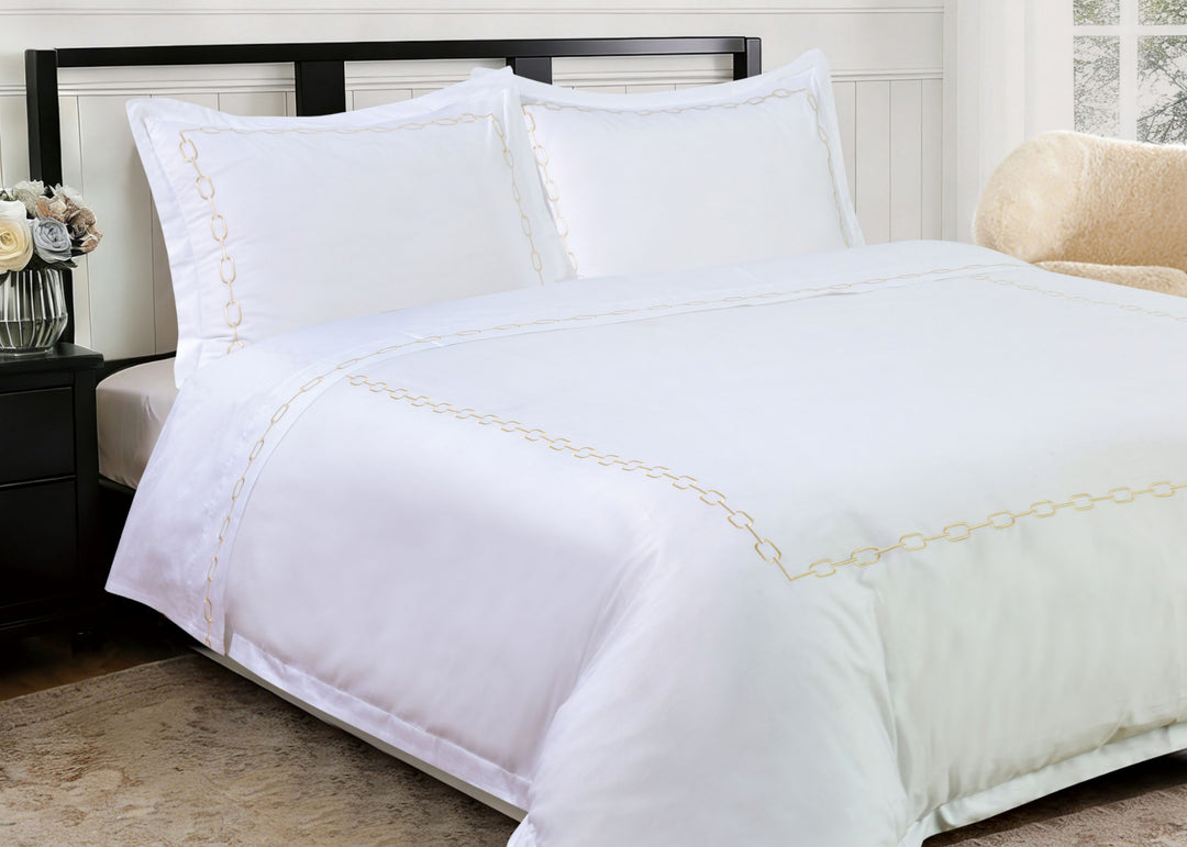 Linen Obsession "Athena" Duvet Cover Set in Gold