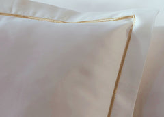 Amalia "Gardenia" 800 Thread Count Bed Linen in White with Gold Embroidery