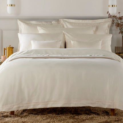 Christy "Matsuko" 300 TC Duvet Cover Sets - Cream with Cream Embroidery