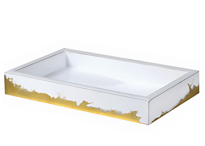 Mike + Ally "Lava" Bathroom Accessories in White &amp; Gold
