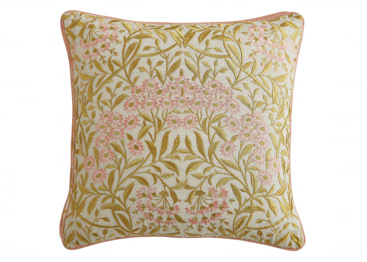 William Morris At Home "Michaelmas Daisy" Decorative Cushion in Pink/Gold