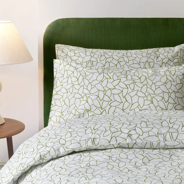 Jasper Conran "Mini Leaves" Duvet Cover Set in Spinach Green