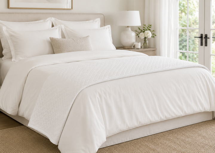 Murmur "Cynthia" Quilted Throw in White