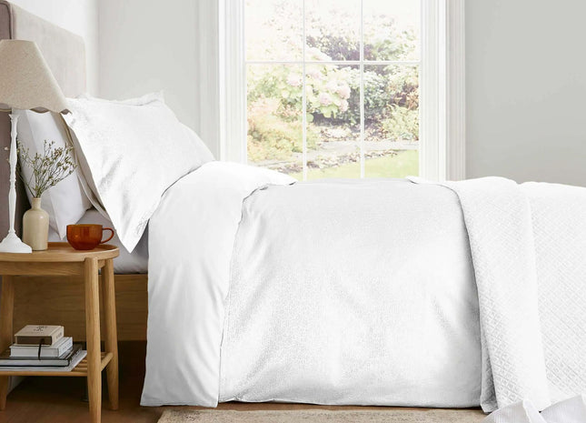 Murmur "Meadow" Jacquard Duvet Cover in White