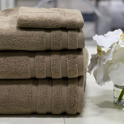 Linen Obsession "Zero Twist" Bath Towels Collection in Mushroom