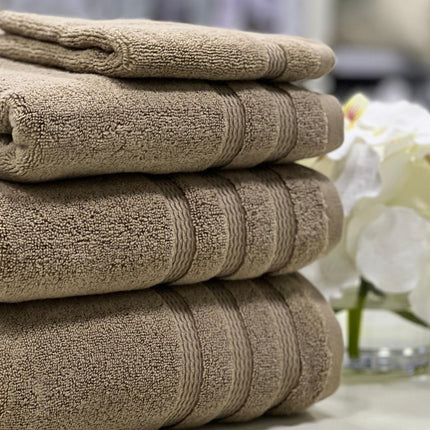 Linen Obsession "Zero Twist" Bath Towels Collection in Mushroom