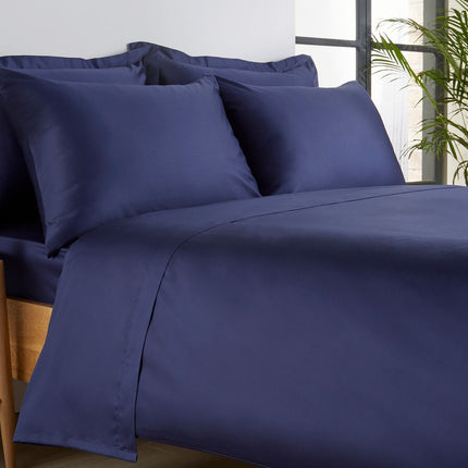 Christy "400 TC Sateen" Plain Dyed Sheets in Colour Navy