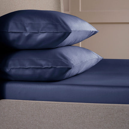 Christy "400 TC Sateen" Plain Dyed Sheets in Colour Navy