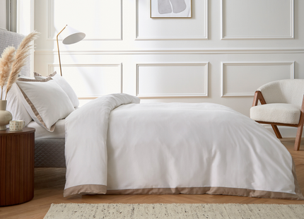 Bedeck of Belfast "Olenna" Duvet Cover Set in Truffle/Chalk