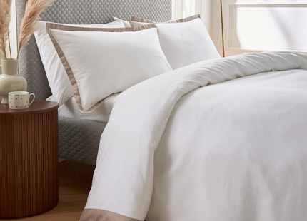 Bedeck of Belfast "Olenna" Duvet Cover Set in Truffle/Chalk