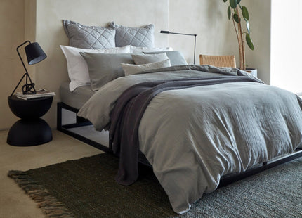 Christy Organic Cotton "Retreat" Plain Dyed Sheets & Duvet Covers in Grey