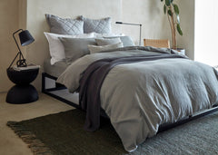 Christy Organic Cotton "Retreat" Plain Dyed Sheets & Duvet Covers in Grey