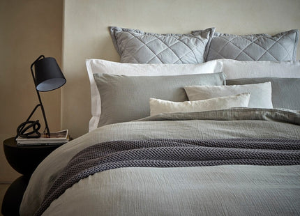 Christy Organic Cotton "Retreat" Plain Dyed Sheets & Duvet Covers in Grey