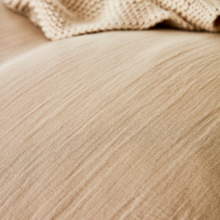 Christy Organic Cotton "Retreat" Plain Dyed Sheets & Duvet Covers in Oat (Beige)