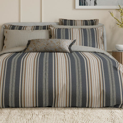 Bedeck of Belfast "Oscar" Duvet Cover and Oxford Pillowcase in Charcoal & Tan