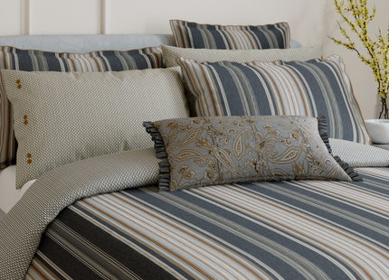 Bedeck of Belfast "Oscar" Duvet Cover and Oxford Pillowcase in Charcoal & Tan