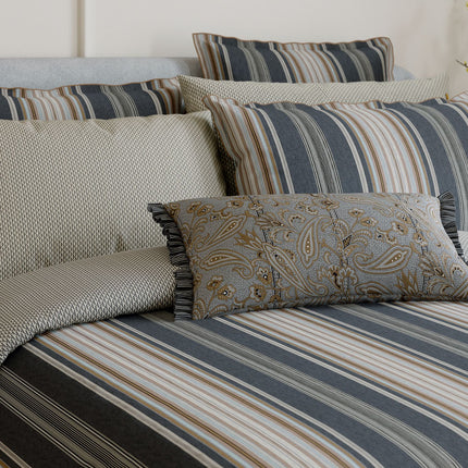 Bedeck of Belfast "Oscar" Duvet Cover and Oxford Pillowcase in Charcoal & Tan