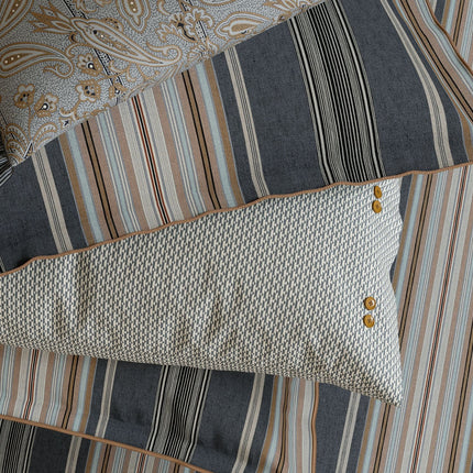 Bedeck of Belfast "Oscar" Duvet Cover and Oxford Pillowcase in Charcoal & Tan