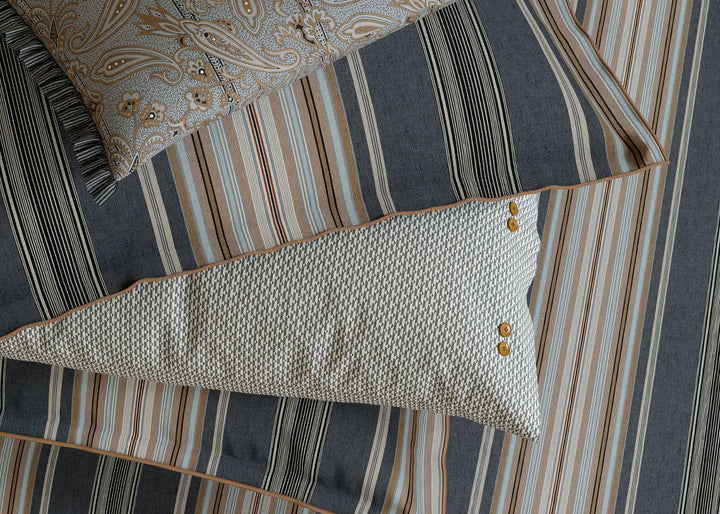 Bedeck of Belfast "Oscar" Duvet Cover and Oxford Pillowcase in Charcoal &amp; Tan