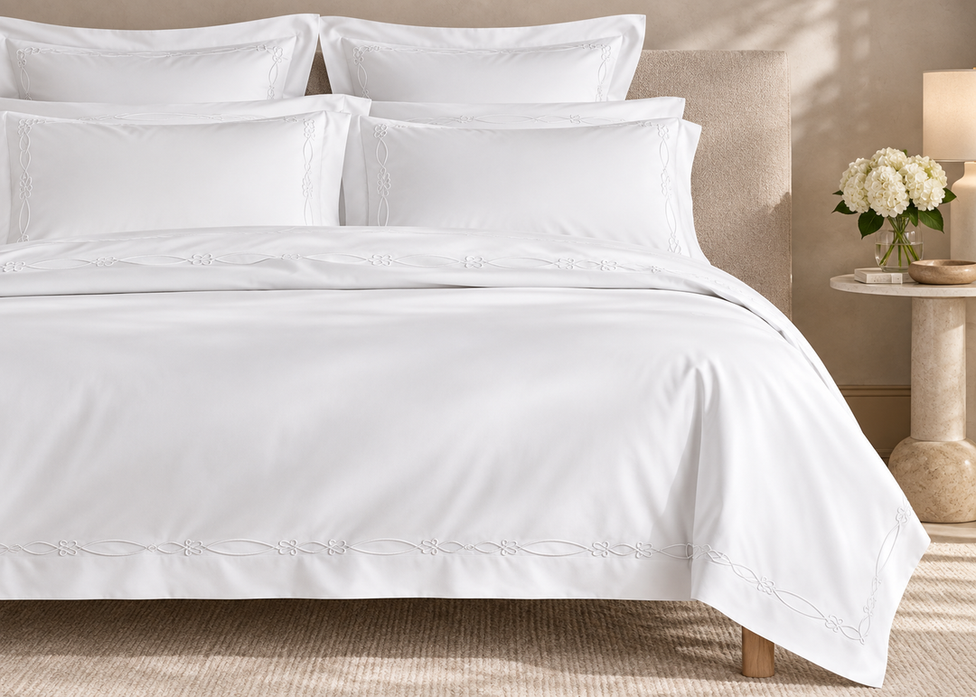 Sheridan 1200 Thread Count “Palais Trellis” Pillowcase in Snow