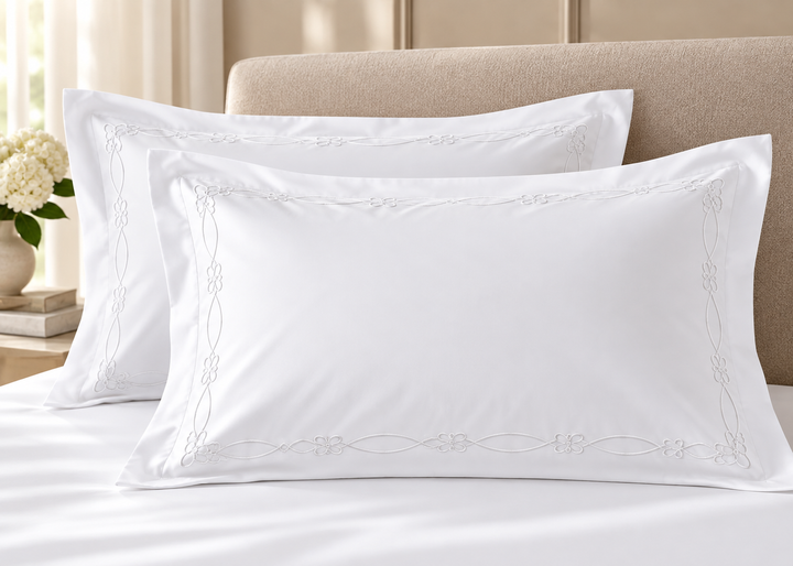 Sheridan 1200 Thread Count “Palais Trellis” Pillowcase in Snow