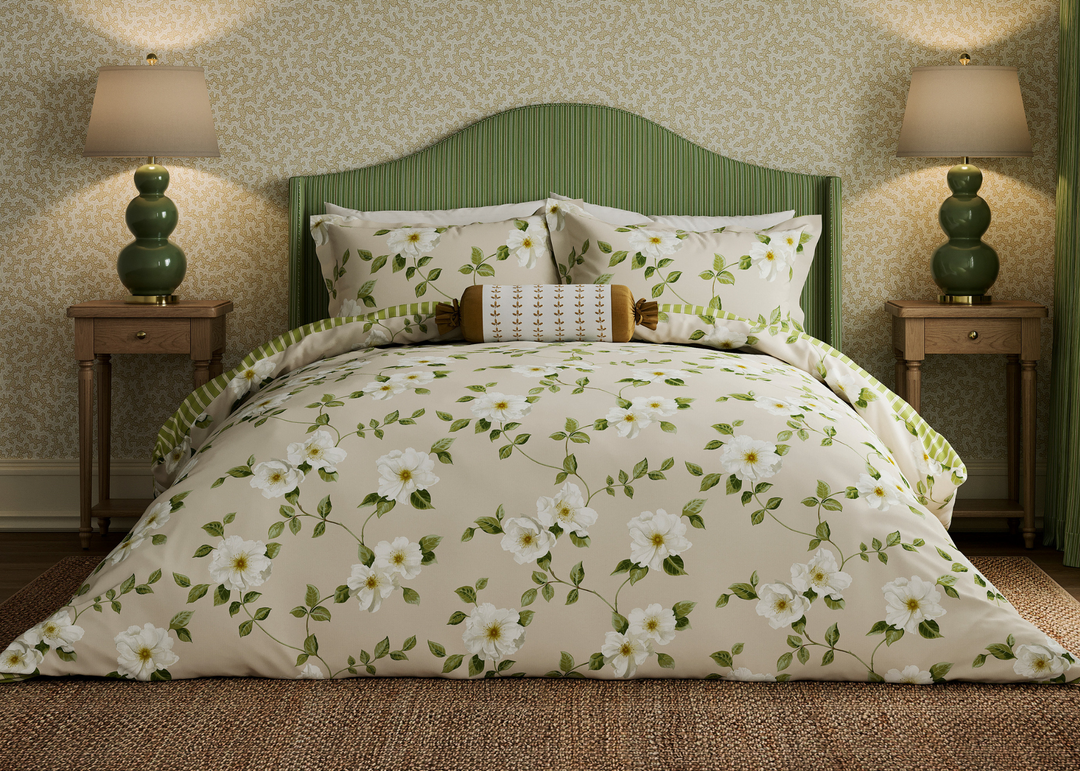 Sanderson "Poets Rose" Duvet Cover Sets in Linen