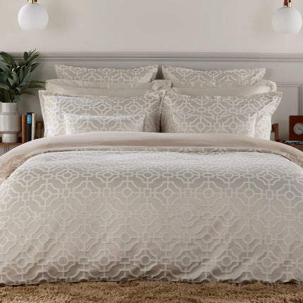 Christy "Portico" Comforter Sets in Oyster (Cream)