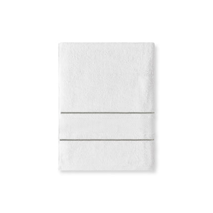 Amalia "Prado" Bath Towels in White Dark Grey