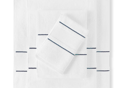 Amalia "Prado" Bath Towels in White Midnight