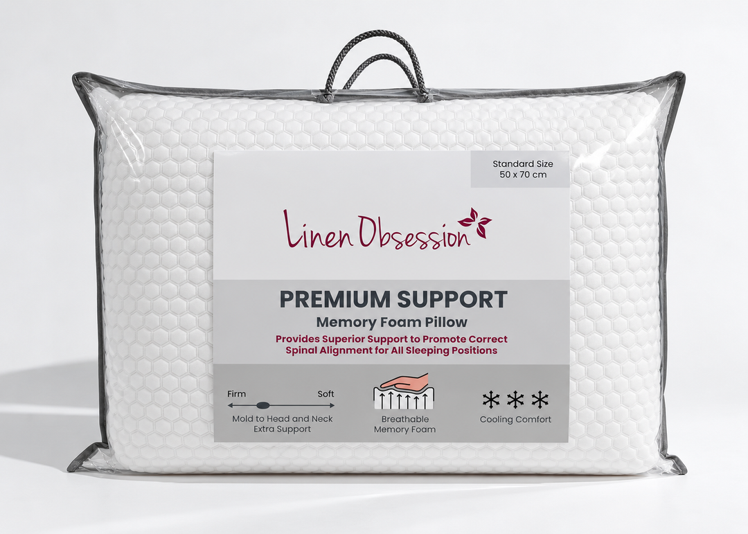 Linen Obsession "Premium Support" Memory Foam Pillow 50 x 70 cm