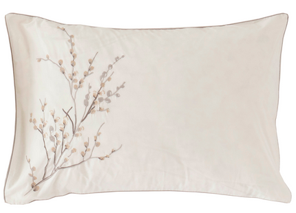 Laura Ashley "Pussy Willow" Embroidery Duvet Cover Set in Dove Grey
