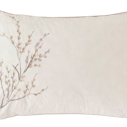 طقم غطاء لحاف مطرز "Pussy Willow" من Laura Ashley باللون الرمادي الفاتح