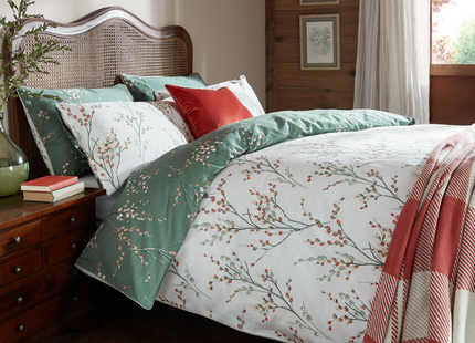 Laura Ashley "Pussy Willow" Duvet Cover Set in Fern Green