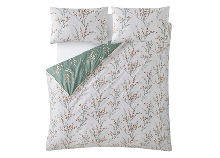 Laura Ashley "Pussy Willow" Duvet Cover Set in Fern Green