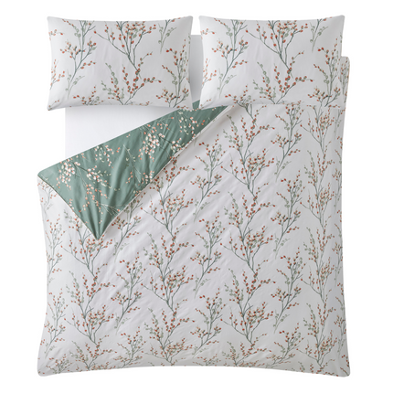 طقم غطاء لحاف "Pussy Willow" من Laura Ashley باللون الأخضر السرخسي