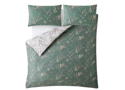 Laura Ashley "Pussy Willow" Duvet Cover Set in Fern Green
