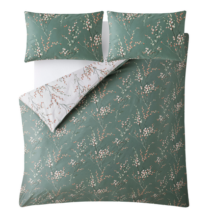 طقم غطاء لحاف "Pussy Willow" من Laura Ashley باللون الأخضر السرخسي