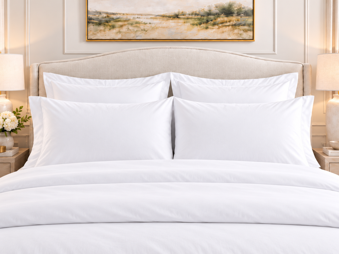 Linen Obsession 500 Thread Count "Real Hotel Linen" Cotton Sateen Pillowcase in White
