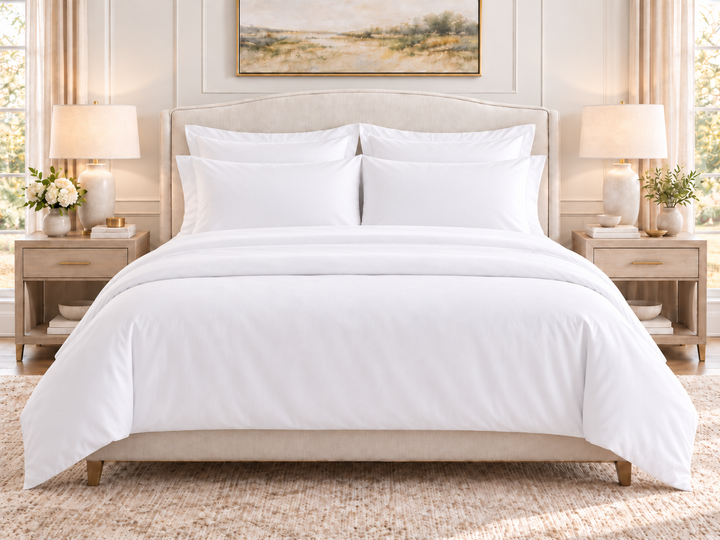 Linen Obsession 500 Thread Count "Real Hotel Linen" Cotton Sateen Fitted Sheet in White