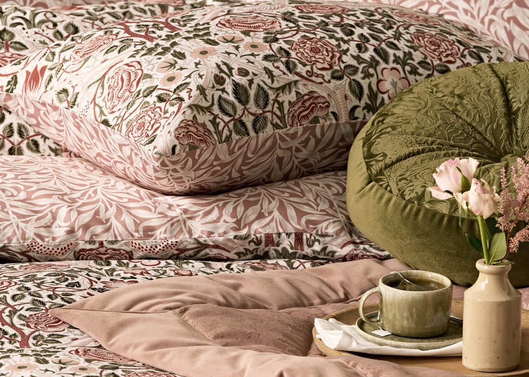William Morris At Home "Rose Brick" Duvet Cover Set in Pink