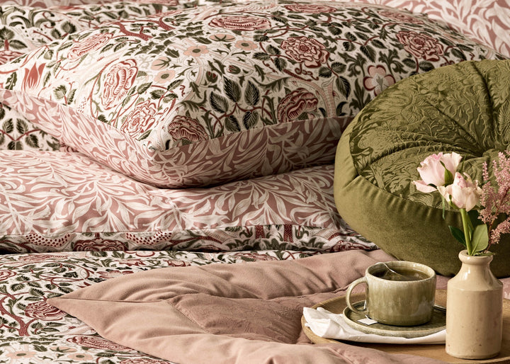 William Morris At Home "Rose Brick" Duvet Cover Set in Pink