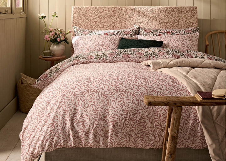 William Morris At Home "Rose Brick" Duvet Cover Set in Pink