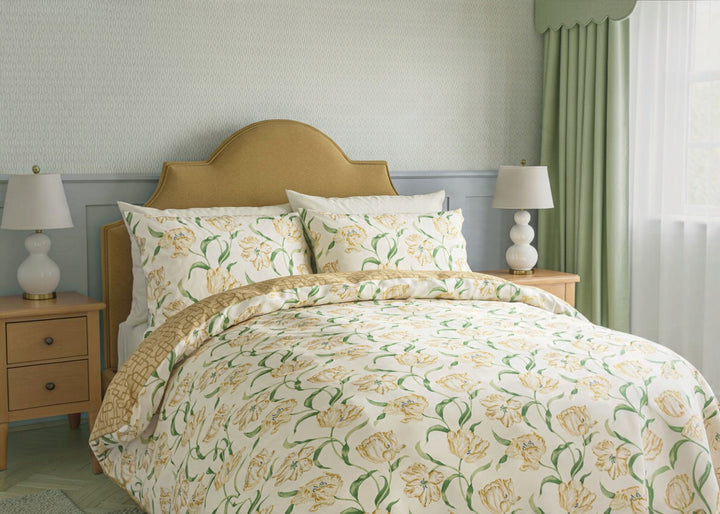 Sanderson "Dancing Tulips" Duvet Cover Set in Yellow
