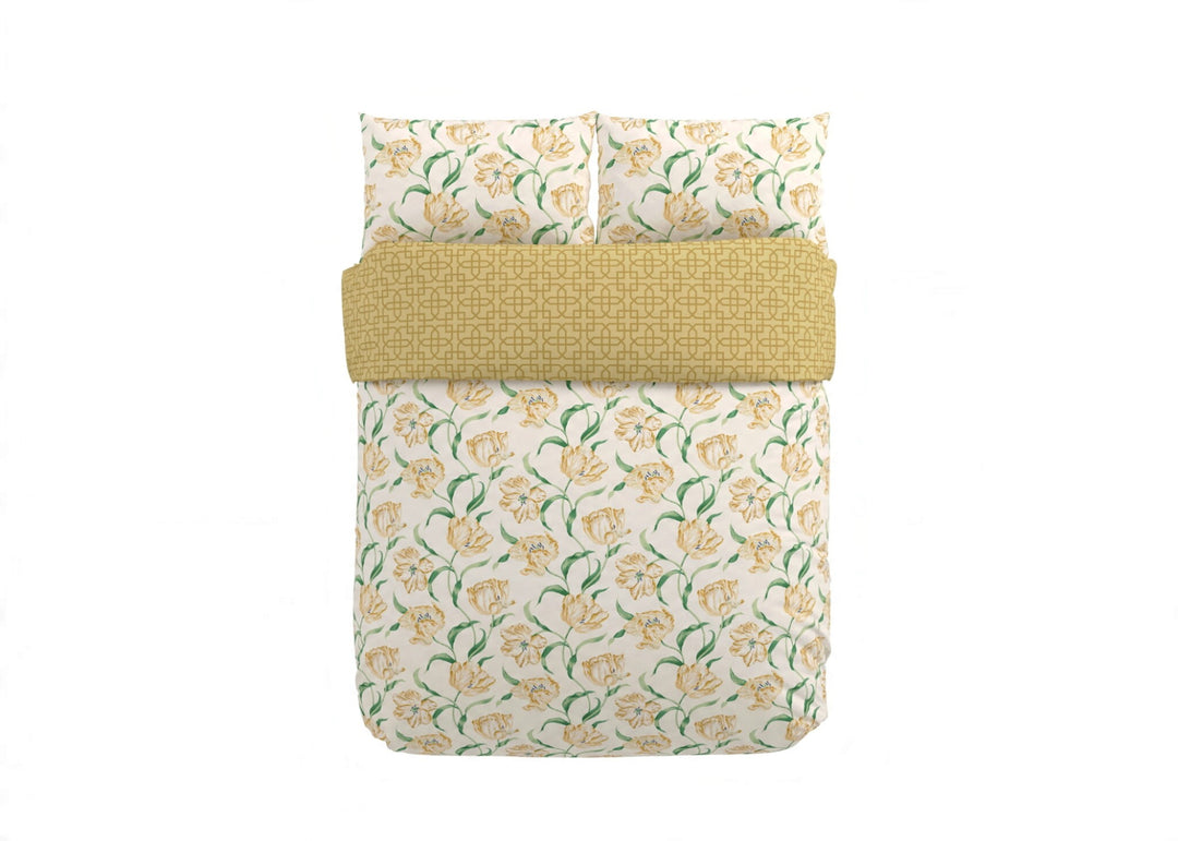 Sanderson "Dancing Tulips" Duvet Cover Set in Yellow