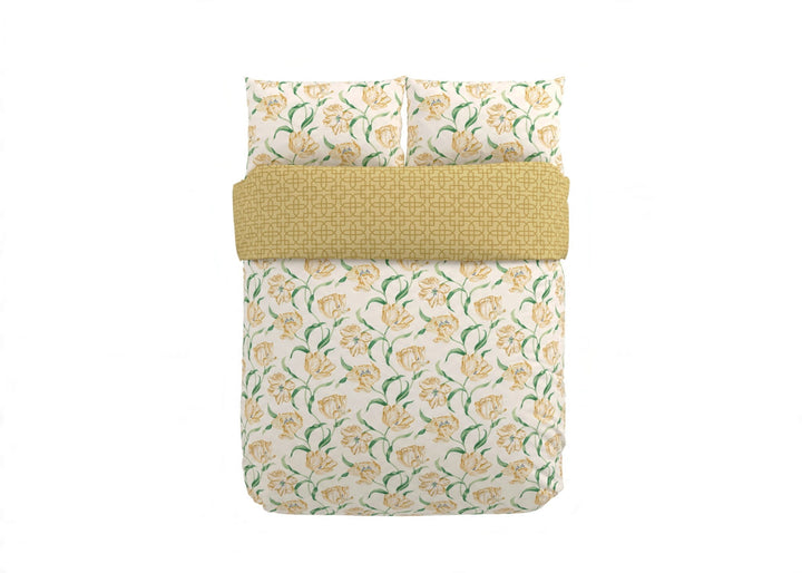Sanderson "Dancing Tulips" Duvet Cover Set in Yellow