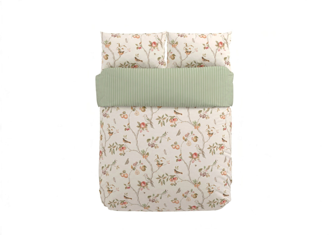 Sanderson "Fruit Aviary" Duvet Cover Set in Raspberry