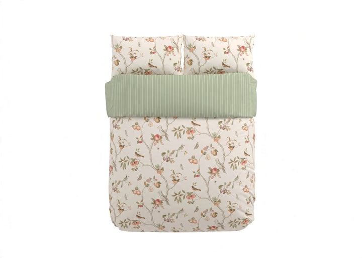 Sanderson "Fruit Aviary" Duvet Cover Set in Raspberry