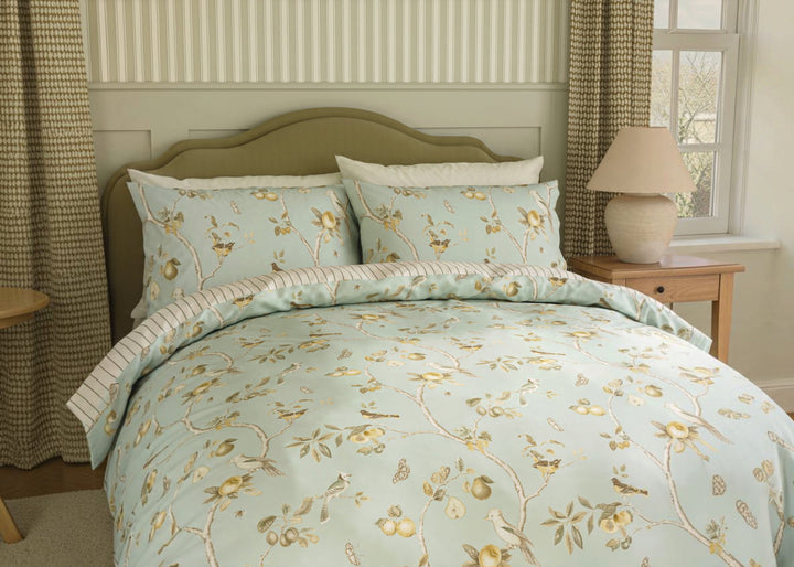 Sanderson "Fruit Aviary" Duvet Cover Set in Sage