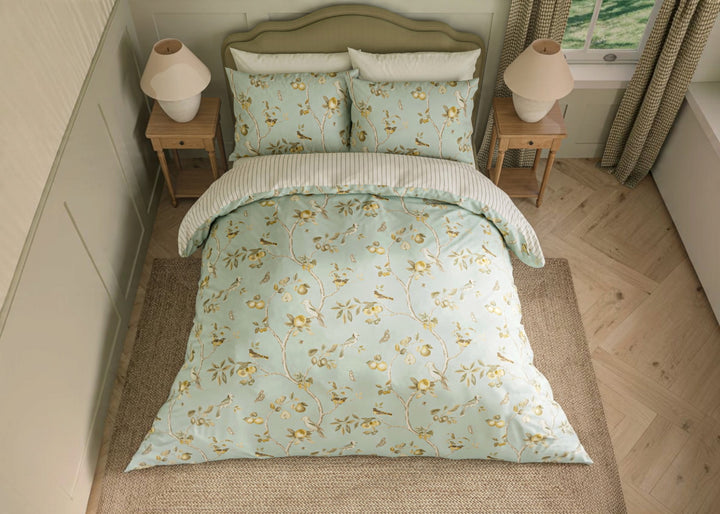 Sanderson "Fruit Aviary" Duvet Cover Set in Sage